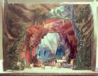 Stage model for the opera 'Tannhauser' by Richard Wagner (1813-83) (painted card)