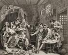 The Prison Scene, plate VII from 'A Rake's Progress', from 'The Works of William Hogarth', published 1833 (litho)