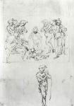Figural Studies for the Adoration of the Magi, c.1481 (pen & ink and metalpoint on paper)
