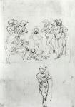 Figural Studies for the Adoration of the Magi, c.1481 (pen & ink and metalpoint on paper)