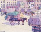 Hay Carts, Cumberland Market (oil on canvas)