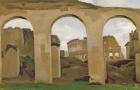 The Colosseum, seen through the Arcades of the Basilica of Constantine, 1825 (oil on paper)