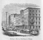 Raising a block of buildings in Chicago, from 'Our Whole Country: The Past and Present of the United States, Historical and Descriptive', by John Warner Barber and Henry Hare, 1861 (engraving)