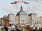 The Stock Exchange, Amsterdam, 1743 (colour engraving)