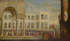 View of the Palace and Queen Joanna I of Naples (oil on canvas)