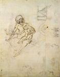 Studies for a Virgin and Child and of Heads in Profile and Machines, c.1478-80 (pencil and ink on paper)