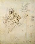 Studies for a Virgin and Child and of Heads in Profile and Machines, c.1478-80 (pencil and ink on paper)