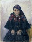 Portrait of a Cossack Woman, 1909 (oil on canvas)