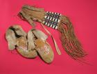 Moccasins and gaiters, Plains Indians, c.1820 (leather & beads)