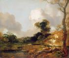 Landscape with Stream and Weir (oil on canvas)