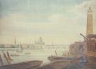 View of the Temple, St. Paul's, and Blackfriars Bridge, from Maltby's Shot Manufactory, 1760 (w/c on paper)