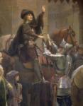 Joan of Arc leaving Vaucouleurs, 23rd February 1429 (detail of Baudricourt and Joan of Arc), 1887 (oil on canvas)