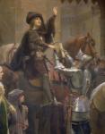 Joan of Arc leaving Vaucouleurs, 23rd February 1429 (detail of Baudricourt and Joan of Arc), 1887 (oil on canvas)