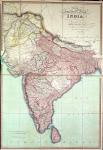 Improved Map of India published in London 1820 (colour lithograph)