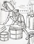 Measurers of Corn in Paris, after a woodcut from 'Royal Orders Concerning the Jurisdiction of the Company of Merchants and Shrievalty in the City of Paris', published 1578, from 'Le Moyen Age et La Renaissance' by Paul Lacroix (1806-84) published 1847 (li
