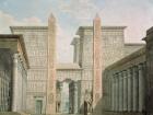 The Entrance to the Temple, Act I scene iii, set design for 'The Magic Flute' by Wolfgang Amadeus Mozart (1756-91) (w/c on paper)