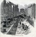 Deepening the Fleet Street Sewer, London, 1845 (engraving)