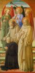 Triptych depicting the Coronation of the Virgin (right panel: the Dominican Saints, angel musicians and a Benedictine monk) (tempera on panel)