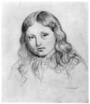 Portrait of Solange Sand (born 1828) (pencil on paper) (b/w photo)