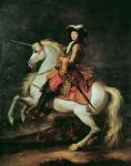 Portrait of Louis XIV on a horse (oil on canvas)