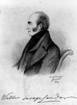 Walter Savage Landor (1775-1864) (pencil on paper) (b&w photo)