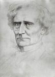 Portrait of Hector Berlioz (1803-69) (pen and ink on paper) (b/w photo)