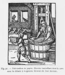 The Paper Maker (woodcut) (b/w photo)