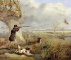 Duck Shooting (oil on canvas)