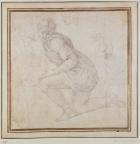 Inv. 5211-75 Fawkener Recto (W.92) Kneeling man (drawing)