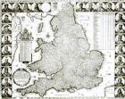 Map of England and Wales, 1644 (engraving) (b/w photo)