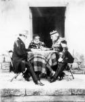 Lord Raglan, Omar Pasha and General Pelissier, Crimea, 1855 (b&w photo)