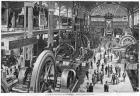 The French Electrical Machinery Gallery at the Universal Exhibition of 1900 (engraving) (b/w photo)