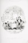 The friendly waiter and I, illustration from 'David Copperfield' by Charles Dickens (1812-70) first published 1850 (litho)