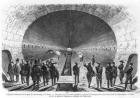 Main sewer from the Strasbourg Station to the Seine. Official visit of the Minister of Interior, General Charles Marie Esprit Espinasse (1815-59) April 1858 (engraving) (b/w photo)