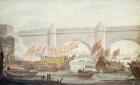 The Lord Mayor landing at Westminster, with a View of the Bridge, 1840 (w/c on paper)