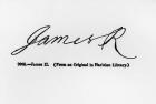 Reproduction of the signature of James II (1633-1701) (pen & ink on paper) (b/w photo)