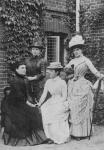 Jennie Jerome, later Lady Randolph Churchill, with her mother and sisters (b/w photo)