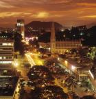 Aerial view of the city at night (photograph)