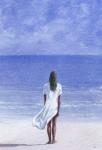 Girl on beach, 1995 (watercolour on paper)