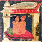 Lovers, from the 'Science of Erotics', 'the Kama-Sutra', Himachal Pradesh, Pahari School