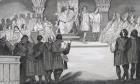Philippe IV (1268-1314) le Bel reunites the States General in the Louvre, from 'Histoire de France' by Colart, published c.1840 (engraving)