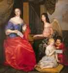 Francoise Louise (1644-1710) Duchess of La Valliere with her Children as Angels (oil on canvas)