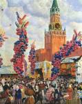 Easter Market at the Moscow Kremlin, 1917 (oil on canvas)