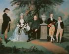 Members of the Wilson family grouped round a memorial of William Pitt the Younger (oil on canvas)