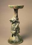Early Chinese pottery lamp, tomb artefact, Han Dynasty, 25-220 AD (ceramic)