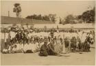 Devotions at the Arakan Pagoda, Mandalay, Burma, late 19th century (albumen print) (b/w photo)