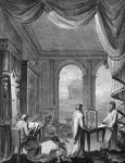 Frontispiece to 'The Cabinet-Maker and Upholsterer's Drawing-Book' by Thomas Sheraton, published 1793 (engraving)