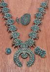 Navajo necklace, bracelet and rings (silver and turquoise) (see also 229251)