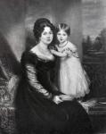 Queen Victoria as an infant with her mother the Duchess of Kent, c.1822 (engraving)