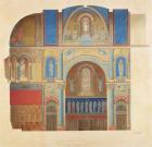 Saint-Paul Church, Nimes, longitudinal section of the choir (w/c on paper)
